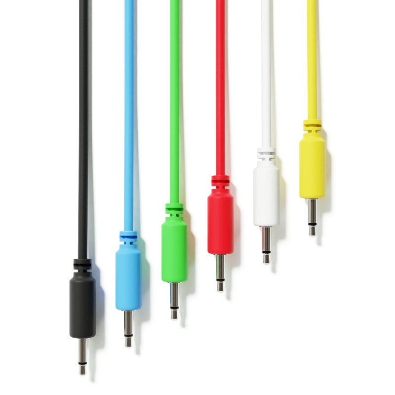 ExcelValley - كابلات باتش أحادية معيارية TS 3.5mm 1/8 بوصة لمركب يوروراك سينثسايزر [6A-Pack | 45 سم - 17.72" ] - Image 1